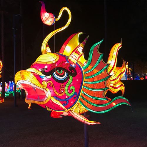 Atração do ano novo chinês Festival das lanternas de seda tradicional